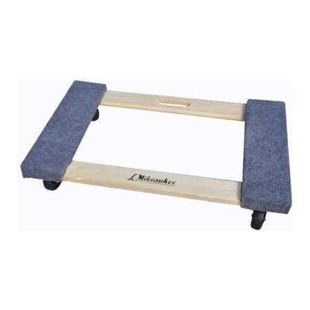 Milwaukee Hand Trucks Milwaukee Wood Furniture Dolly 33800 - Carpeted Ends - 30" x 18" - 1000 Lb. Capacity 33800